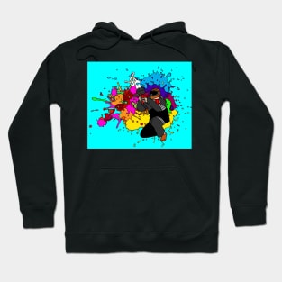 Colorful Paintball Motif Hoodie